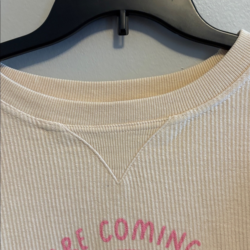 Chicks-D The Lyne Cream Smiley Face Sweatshirt - Picture 5 of 9